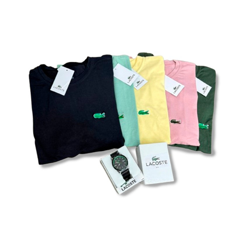 COMBO 2X1 RELOJ + CAMISETA LACOSTE